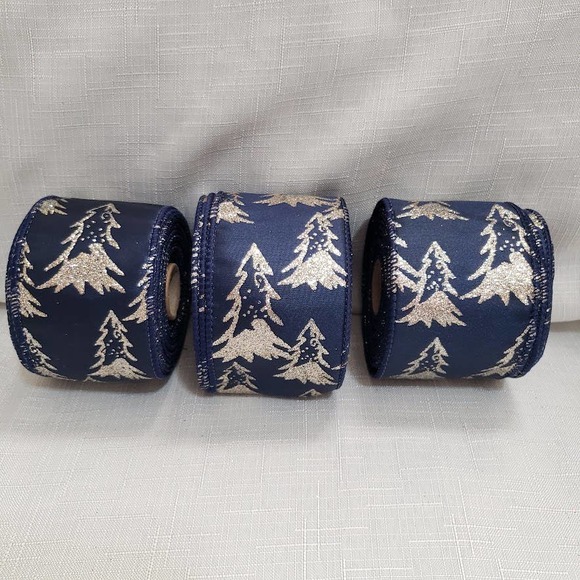 Holiday Burlap Wired Christmas Ribbon Bundle Lot of 4 spools, 2.5" x 10 yd LOT T - Picture 2 of 7